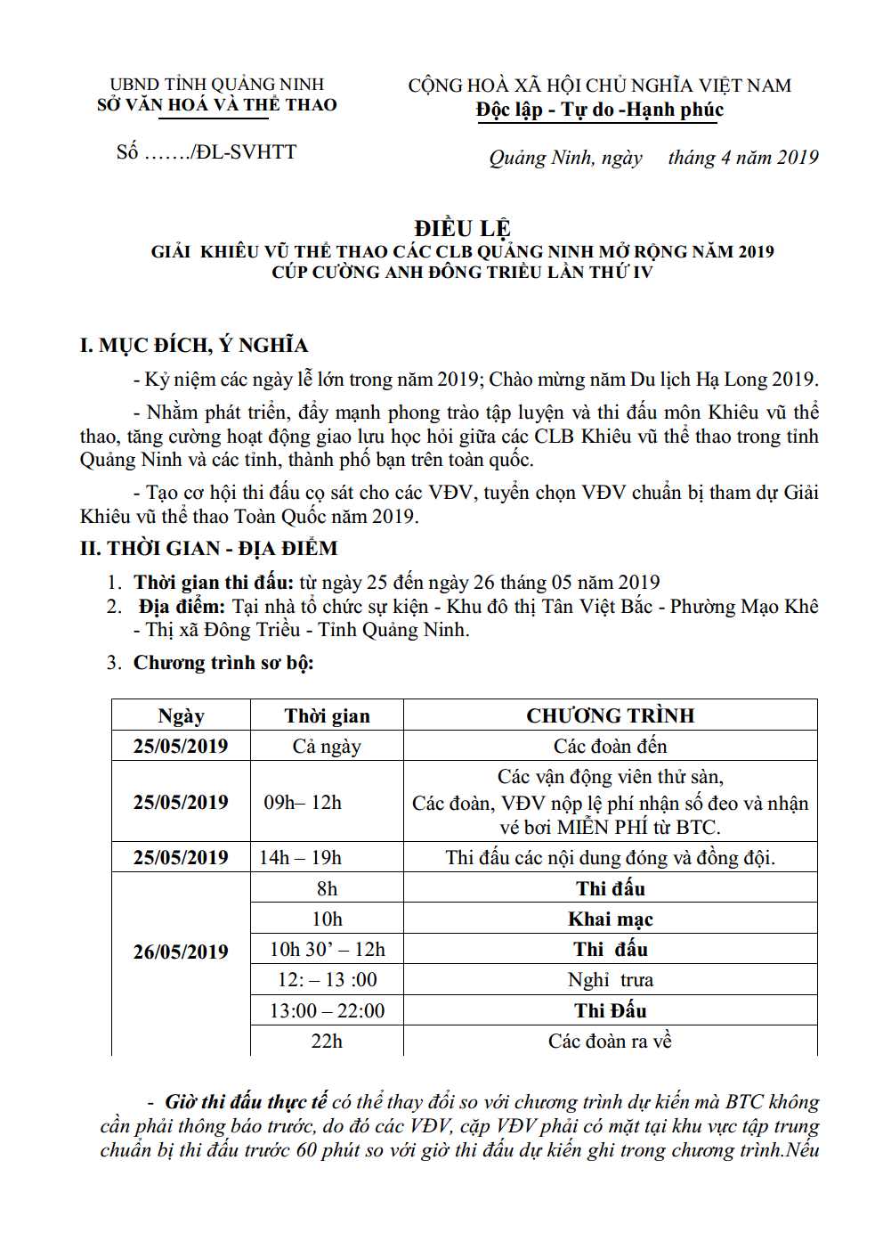 Quảng Ninh club Championship 2019 Cường Anh Đông Triều Cup IV
